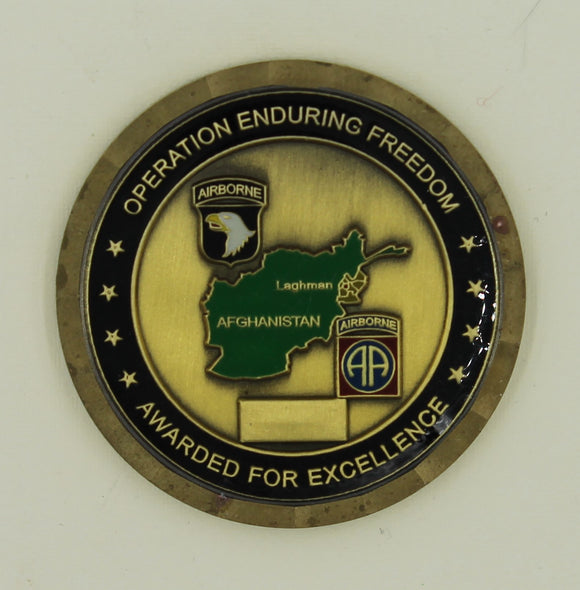 101st/82nd Airborne Division (S) Operation Enduring Freedom Army Challenge Coin