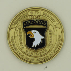 101st Airborne Division Iraq/Afghanistan Gold Plated Enamel Army Challenge Coin