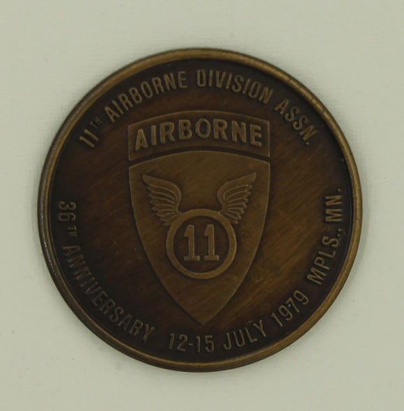 11th Airborne Division Association 36th Anniversary 1979 Army Challenge Coin