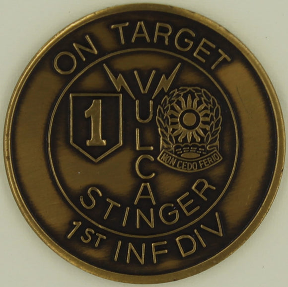 1st Infantry 2nd Battalion 3rd Air Defense Artillery Vulcan Stinger Army Challenge Coin