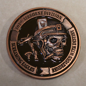 101st Airborne Division Air Assault Skull Smoking Cigar Kill Card Army Challenge Coin