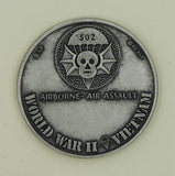 101st Airborne Div Air Assault 502nd Infantry Reg Silver Toned Army Challenge Coin