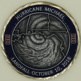 Hurricane Michael Tyndall Air Force Base FL Antique Silver Finish Challenge Coin