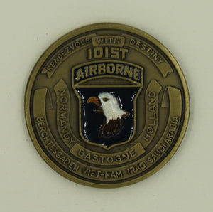 101st Airborne Division Iraq Saudi Arabia Tri-Color Enamel Eagle Army Challenge Coin