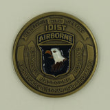 101st Airborne Division Iraq Saudi Arabia Tri-Color Enamel Eagle Army Challenge Coin