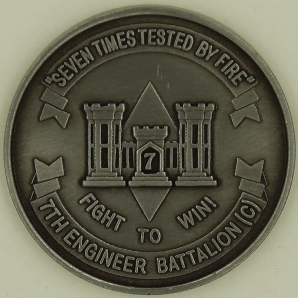 7th Enginner Battalion Combat Fight To Win! Army Challenge Coin