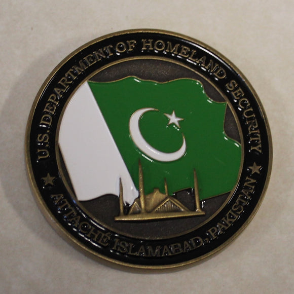 Homeland Security Investigation ICE  Attache' Islamabad Pakistan Challenge Coin
