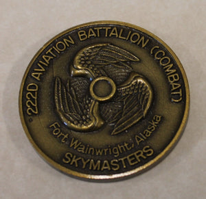 222nd Combat Aviation Battalion Ft Wainwright Skymasters Army Challenge Coin