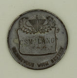 101st Airborne Division Vietnam Era Engraved: CSM Lang Army Challenge Coin