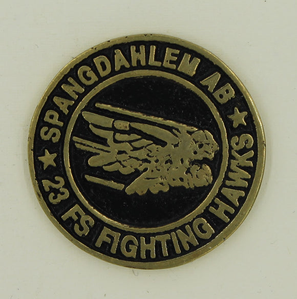 23rd Fighter Squadron Fighting Hawks Spangdahlem Air Base, Germany Air Force Challenge Coin