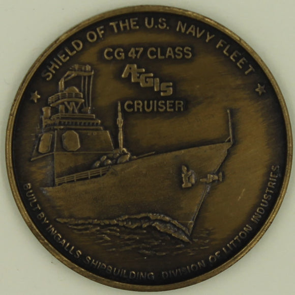 USS San Jacinto CG-56 Christened 1987 Navy Challenge Coin