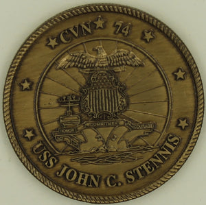 USS John C Stennis Aircraft Carrier CVN-74 Commander Navy Challenge Coin