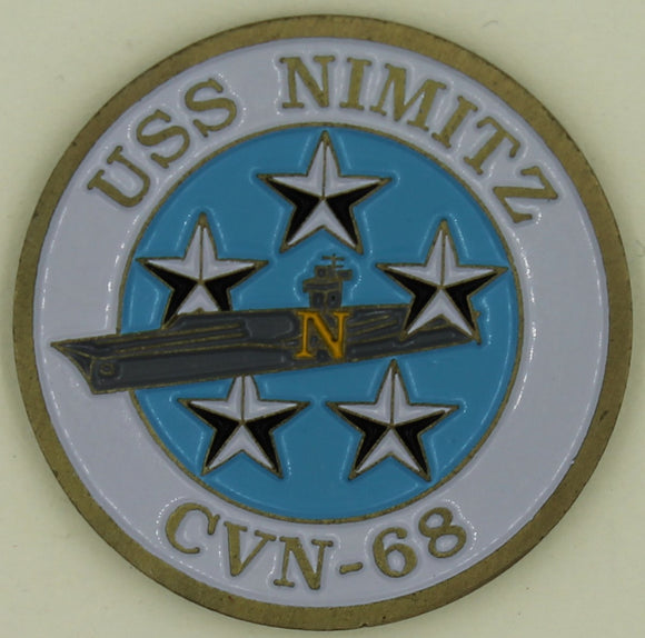 USS Nimitz Aircraft Carrier CVN-68 Navy Challenge Coin