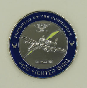 442nd Fighter Wing A-10 Warthog Commander Air Force Challenge Coin