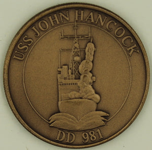 USS John Handcock DD-981 Navy Challenge Coin