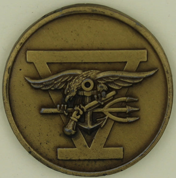 Naval Special Warfare SEAL Team V/5 Bronze 1990s Challenge Coin