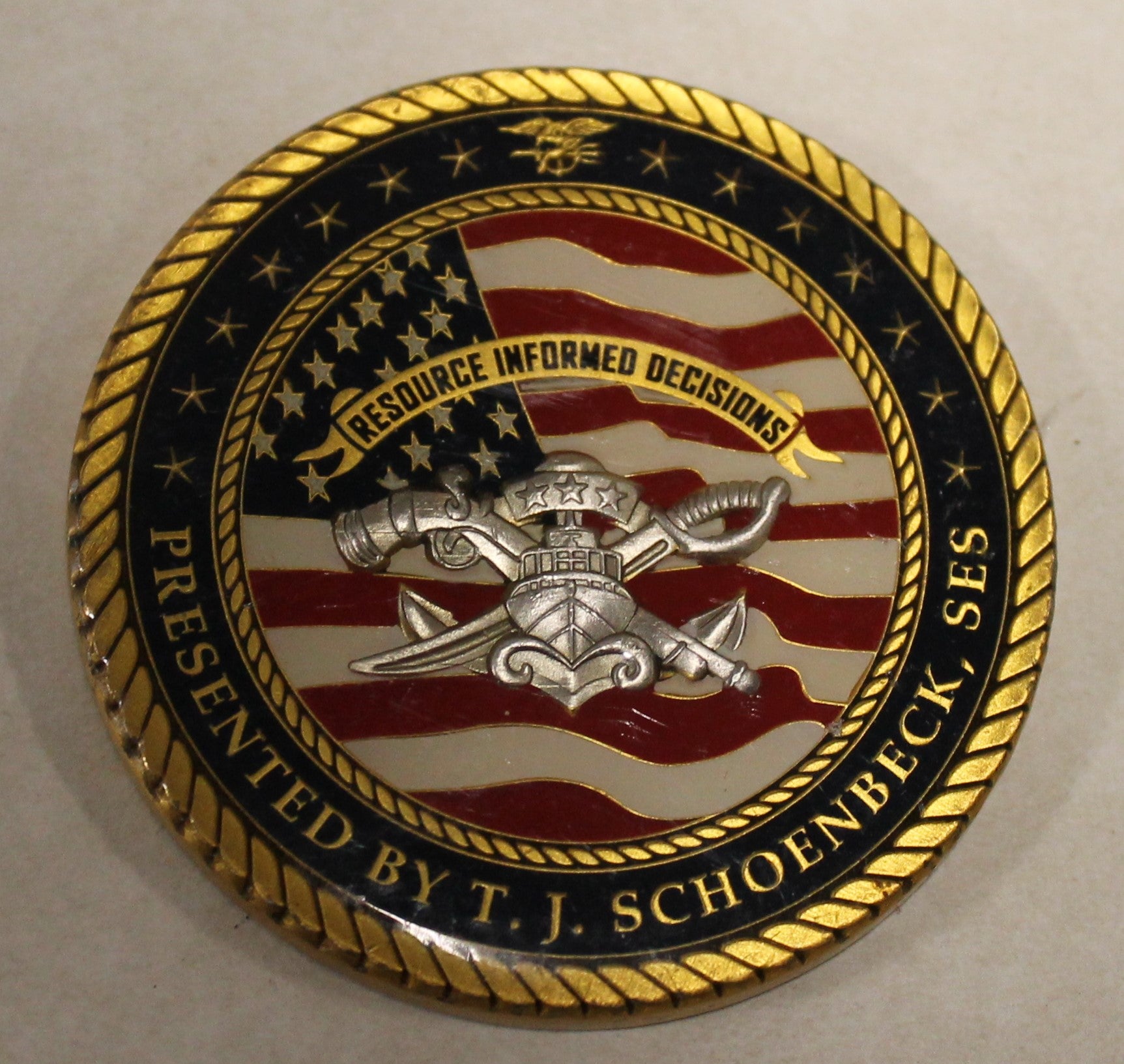 Vice Commander Thomas Schoenbeck's Senior Executive Service Naval Special  Warfare Command NSWC SEAL Navy Challenge Coin