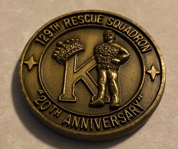 129th Rescue Squadron 20th Anniversary Pararescue / PJ AFSOC Air Force Challenge Coin