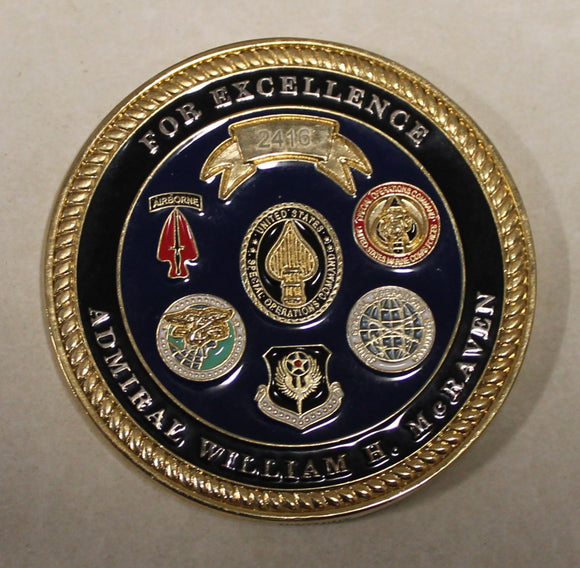 Admiral William H McRaven Commander US Special Operations Command SOCOM SEAL serial #2416 Navy Challenge Coin / Version #2