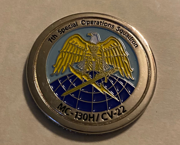 7th Special Operations Squadron MC-130H / CV-22 ADAPT or PERISH AFSOC Air Force Challenge Coin