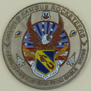 336th Fighter Squadron F-15 Strike Eagle World Famous Rocketeers 2007-2008 Air Force Challenge Coin