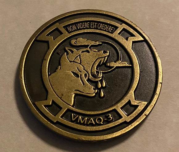 Marine Tactical Electronic Warfare Squadron VMAQ-3 Challenge Coin