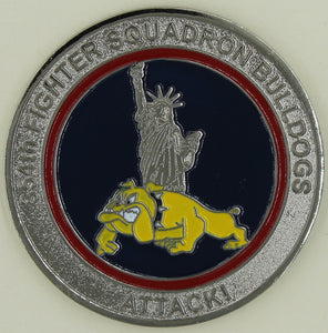 354th Fighter Squadron Bulldogs A-10 Warthogs ser#302 Air Force Challenge Coin