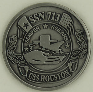 USS Houston SSN-713 Sub/Submarine Chiefs Mess Navy Challenge Coin