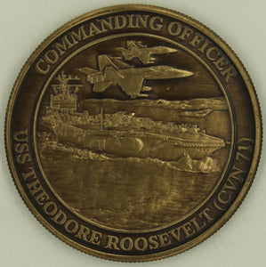 USS Teddy Roosevelt CVN-71 Aircraft Carrier Navy Challenge Coin