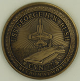 USS George H W Bush CVN-77 Navy Challenge Coin