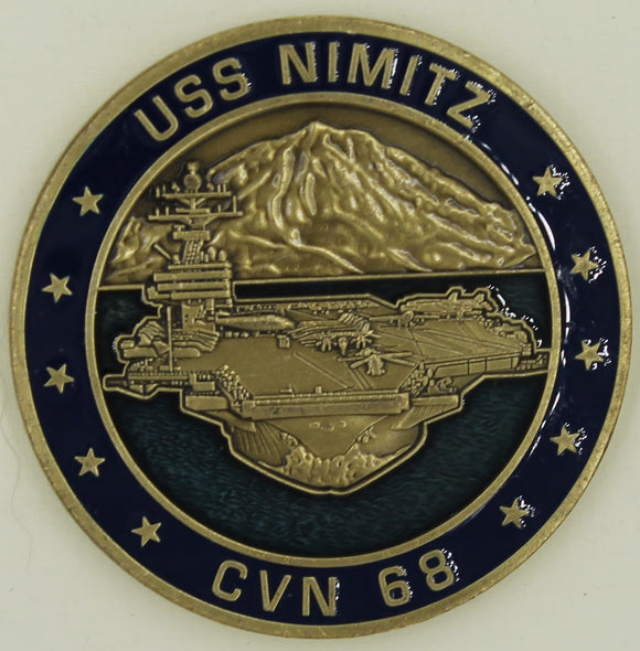 USS Nimitz CVN-68 Aircraft Carrier Old Salt Navy Challenge Coin