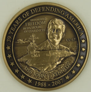 USS John F Kennedy CV-67 Aircraft Carrier 1968-2007 Navy Challenge Coin