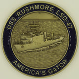 USS Rushmore LSD-47 Large Navy Challenge Coin