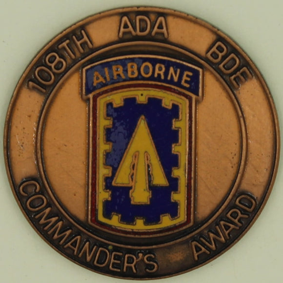 108th Air Defense Artillery Brigadier Commander Army Challenge Coin
