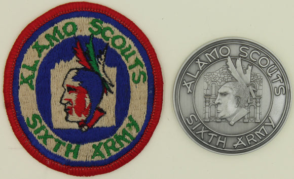 6th Army Alamo Scouts WWII Reunion Challenge Coin & Repro Patch