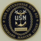 USS Enterprise CVN-65 Aircraft Carrier Command Master Chief Navy Challenge Coin