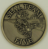 Naval Special Warfare SEAL Team 5/Five 3 Troop Golf / Ghost Platoon Navy Challenge coin Large Vers