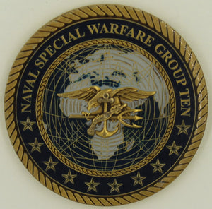 Naval Special Warfare Group 10 Special Recon Group SEAL Navy Challenge Coin