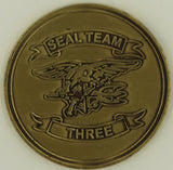 Naval Special Warfare SEAL Team Three/3, 3 Troop Bronze Navy Challenge Coin