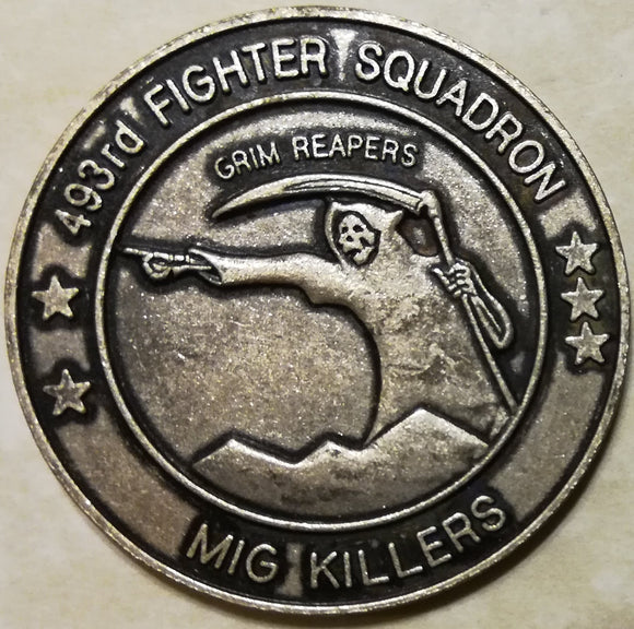 48th Expeditionary Operations Group 493rd Fighter Squadron F-15 Grim Reapers Mig Killers Air Force Challenge Coin