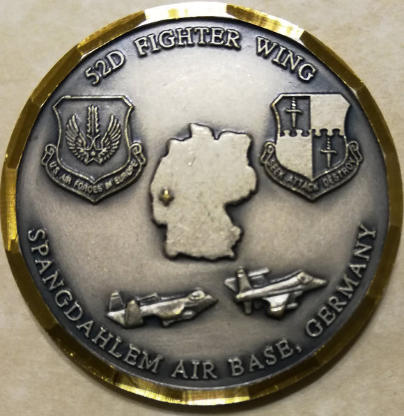 52nd Fighter Wing Spangdahlem Germany Top-3 Air Force Challenge Coin