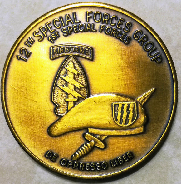 12th Special Forces Gp Airborne 1st Special Forces Bronze Army Challenge Coin VSZ Ver #3