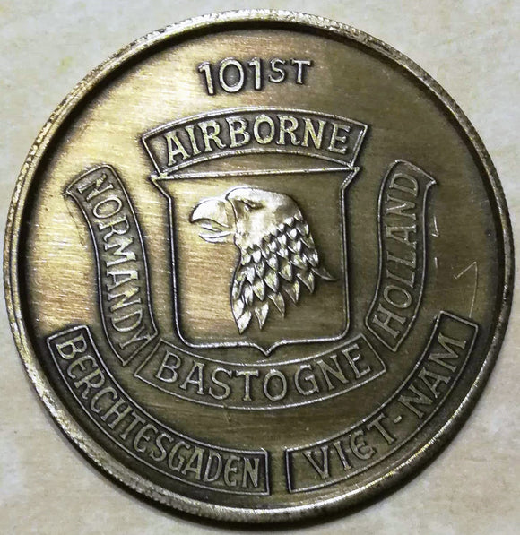 101st Airborne Silver Toned Army Vietnam Era Challenge Coin