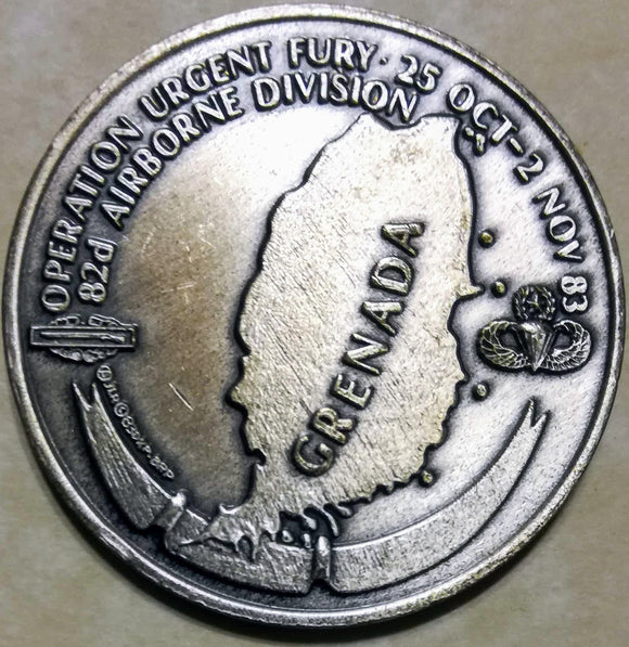 Operation Urgent Fury 82nd Airborne Division Grenada H-Minus 505 Army Challenge Coin