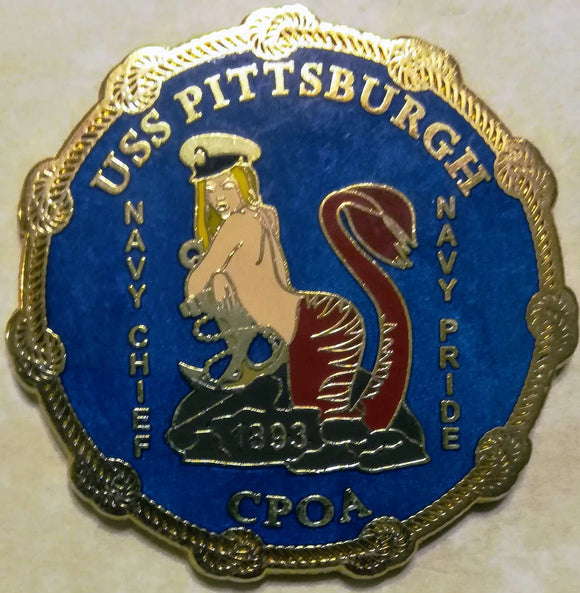 USS Pittsburgh Chief's Mess Navy Challenge Coin