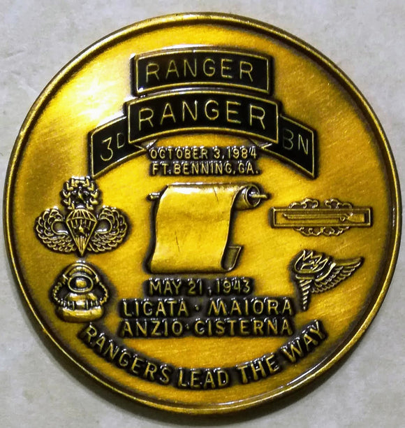 3rd Ranger Battalion 1990s Black Tab Somalia Army Challenge Coin