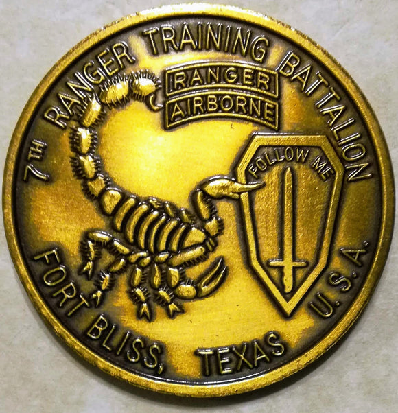 7th Ranger Training Battalion Ft. Bliss, TX Army Challenge Coin