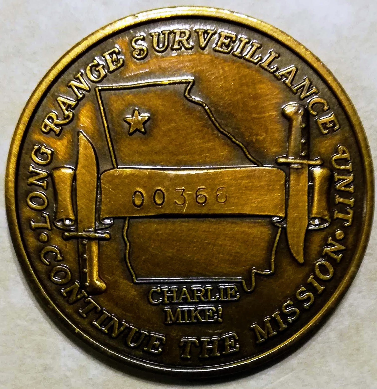 122nd Infantry Long Range Surveillance Unit LRSU Ranger serial #'d Arm ...