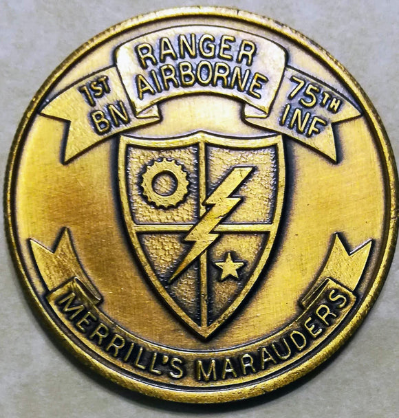 1st Ranger Battalion 75th Infantry Airborne Merrill's Marauders Army Challenge Coin
