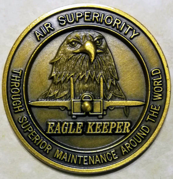 F-15 Fighter Aircraft Eagle Keeper Aircraft Maintenance Air Force Challenge Coin